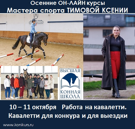 10-11 октября РАБОТА НА КАВАЛЕТТИ. КАВАЛЕТТИ ДЛЯ КОНКУРА И ДЛЯ ВЫЕЗДКИ