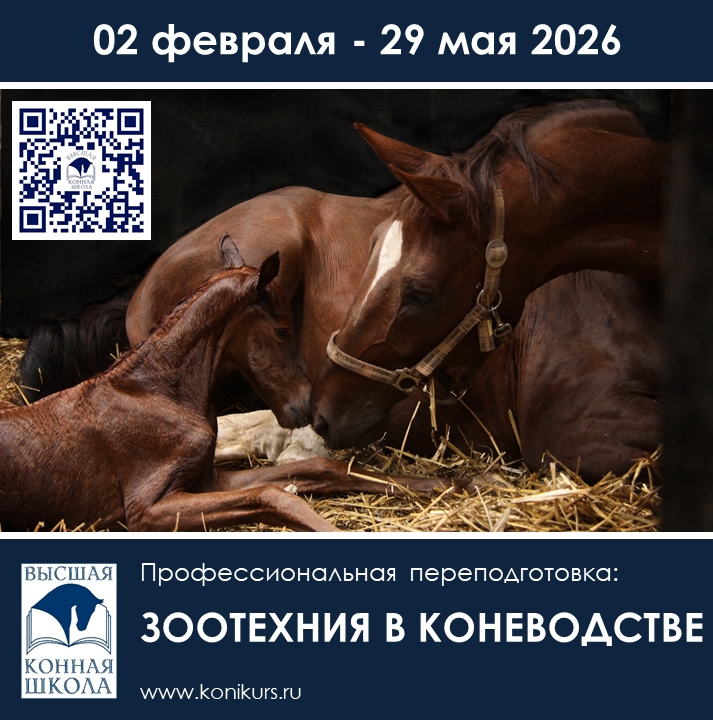 Приглашаем на КУРС профессиональной переподготовки «ЗООТЕХНИЯ В КОНЕВОДСТВЕ» 02 февраля - 29 мая 2026 года!